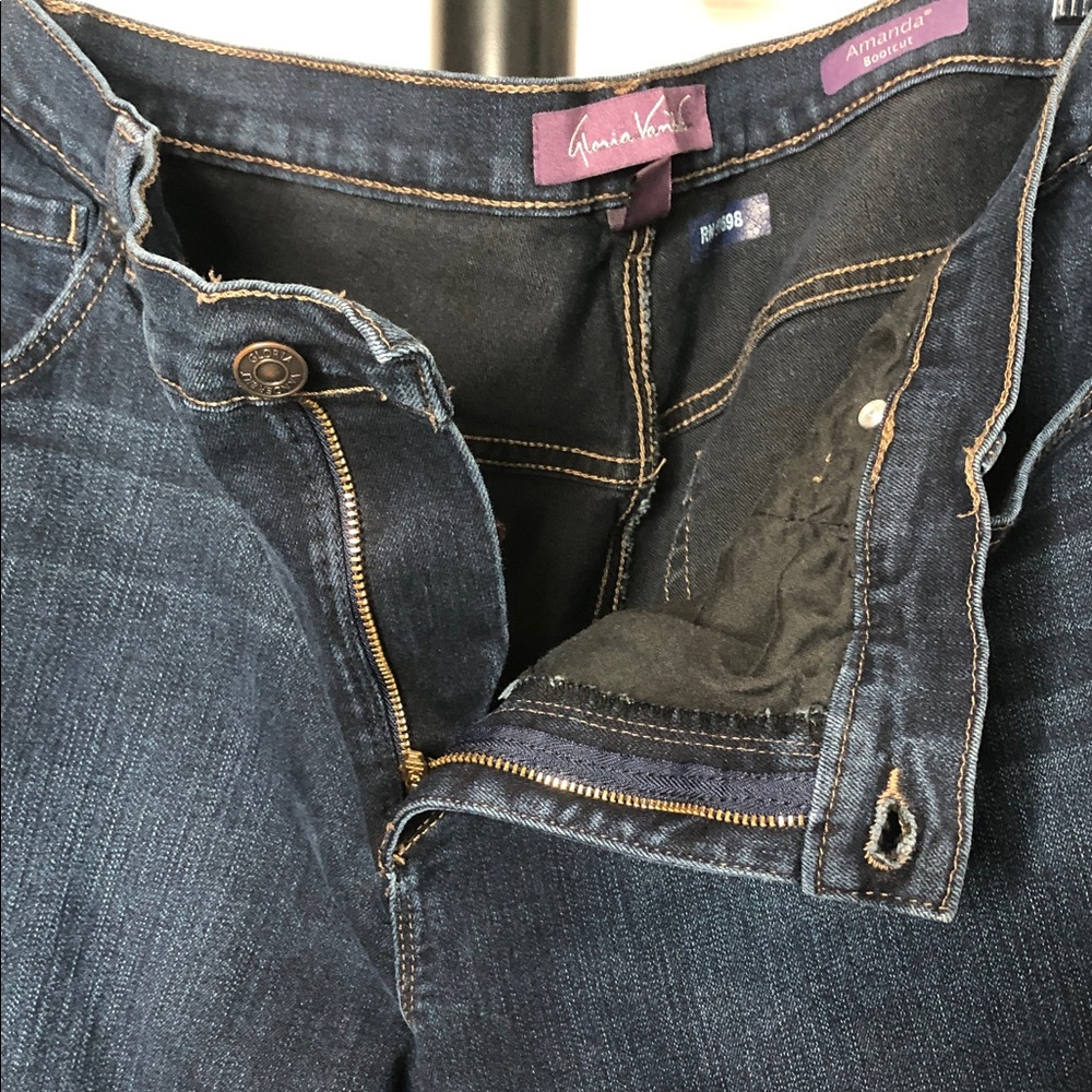 Gloria Vanderbilt Dark Blue Amanda Boot Cut Jeans, Size 16W - Picture 7 of 10